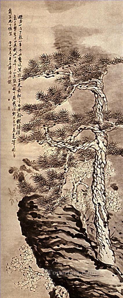 崖の上の下尾ピン 1707 伝統的な中国油絵
